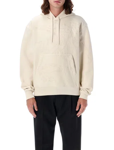 Burberry Embroidered Logo Hoodie In Tundra