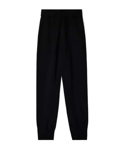 Burberry Embroidered-logo Knitted Track Pants In Black