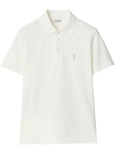 BURBERRY EMBROIDERED-LOGO POLO SHIRT