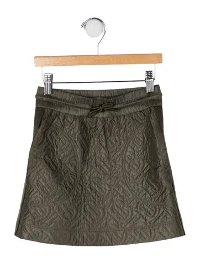Pre-owned Burberry Babies' Embroidered Logo Skirt In Green