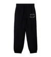 Burberry Thistle Logo Cotton Blend Jogging Pants In Black