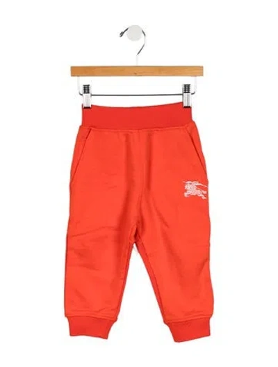 Pre-owned Burberry Babies' Embroidered Logo Sweatpants W/tags In Orange