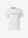 Burberry Mens Sail Knot Logo-text Crewneck Cotton T-shirt In Brown