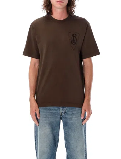 Burberry Embroidered Logo T-shirt In Tor