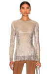 Burberry Embroidered Long Sleeve Top In Clear