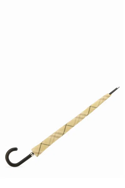 Burberry Embroidered Nylon Blend Umbrella In Yellow