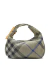 Burberry Mini Peg Check Knitted Bag In Gray