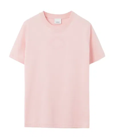 Burberry Embroidered Oak Leave Crest T-shirt In Pink
