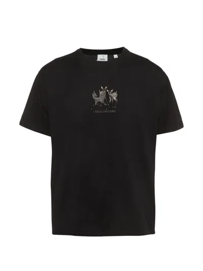 Pre-owned Burberry Embroidered Oversized T-shirt In Black