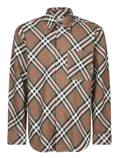Burberry Embroidered Oxford Shirt In Lindenipcheck