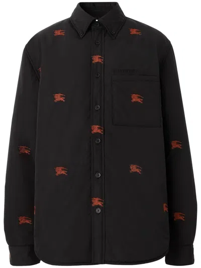 Burberry Embroidered Ekd Overshirt In Black