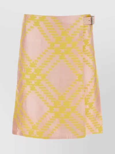 BURBERRY SILK CHECK PLEATED MINI SKIRT
