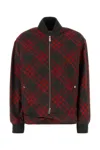 Burberry Womens  Check-print Two-buttoned-pockets Relaxed-fit Woven-blend Jacket