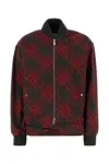 Burberry Womens  Check-print Two-buttoned-pockets Relaxed-fit Woven-blend Jacket