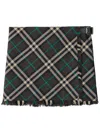 Burberry Wool Blend Mini Skirt With Check Pattern In Multi