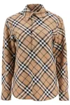 Burberry Women Wool Blend Shirt With Check Motif In Gold