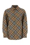 Burberry Ered Wool Blend Shirt In Lindenipcheck