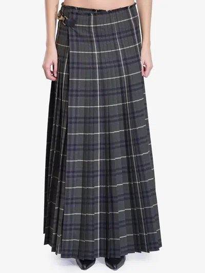 BURBERRY BURBERRY EMBROIDERED POLYESTER BLEND SKIRT