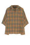 BURBERRY EMBROIDERED POLYESTER CHECK PONCHO