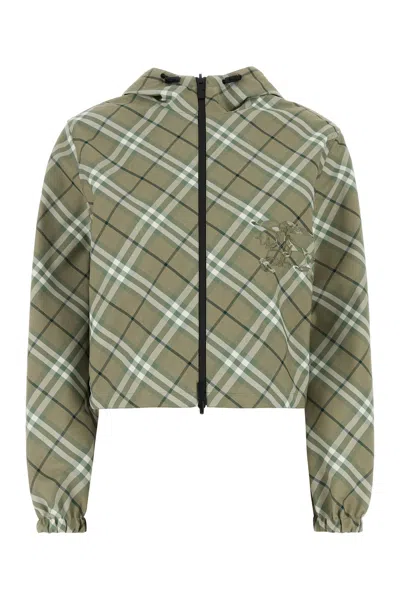 Burberry Embroidered Polyester Reversible Jacket In Multicolor