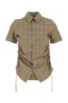 Burberry Camicia In Popeline Ricamato  Donna In Brown