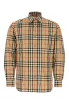 Burberry Classic Check Wool Flannel Shirt For Men In Brown