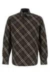 Burberry Men Check Cotton Flannel Shirt In Brown