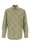 Burberry Embroidered Poplin Shirt With Button Cuffs In Saxonipcheck