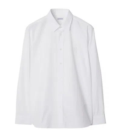 Burberry Cotton Poplin Ekd-embroidered Formal Shirt In White