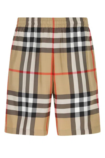 Burberry Silk Embroidered Bermuda Shorts In A7028