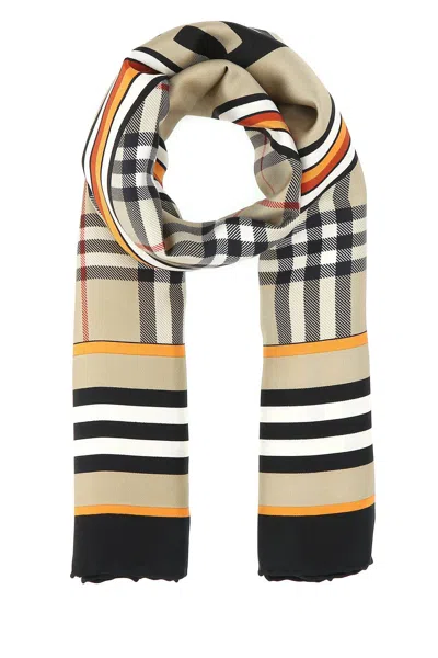 Burberry Embroidered Silk Foulard In Multi