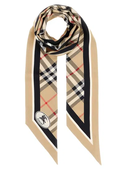 Burberry Embroidered Silk Foulard In Multi