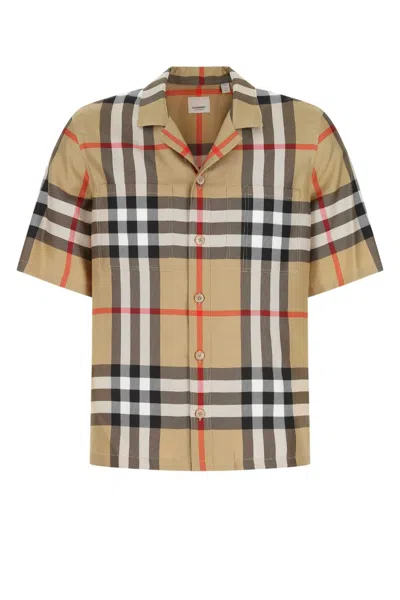 Burberry Embroidered Silk Shirt In Multi