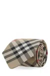 Burberry Men Embroidered Silk Tie In Brown