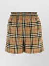 Burberry Audrey Check Cotton Shorts In Brown