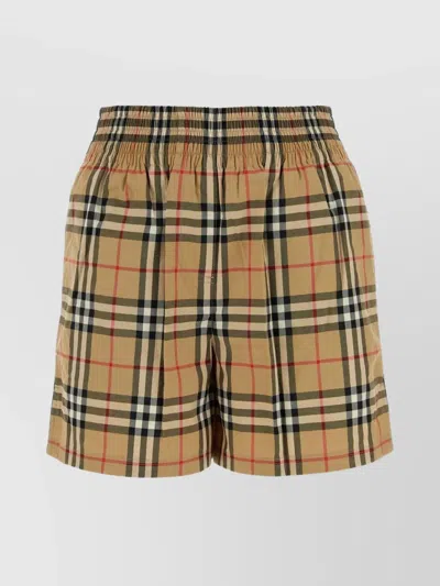 BURBERRY EMBROIDERED STRETCH COTTON SHORTS