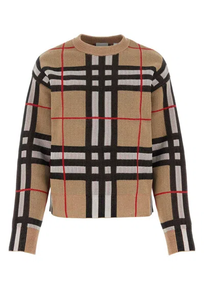 Burberry Embroidered Stretch Piquet Sweater In Multicolor