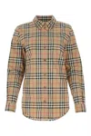 BURBERRY EMBROIDERED STRETCH POLYESTER POPLIN SHIRT