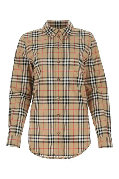 Burberry Embroidered Stretch Polyester Poplin Shirt In A7028