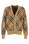 Burberry Embroidered Stretch Wool Blend Cardigan