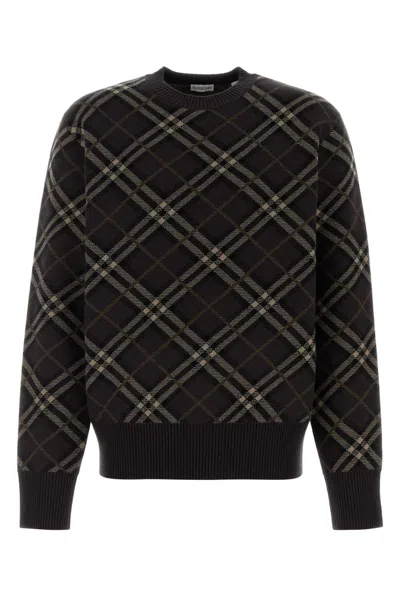 Burberry Embroidered Stretch Wool Blend Sweater In Multi