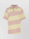 BURBERRY EMBROIDERED STRIPES COTTON POLO SHIRT