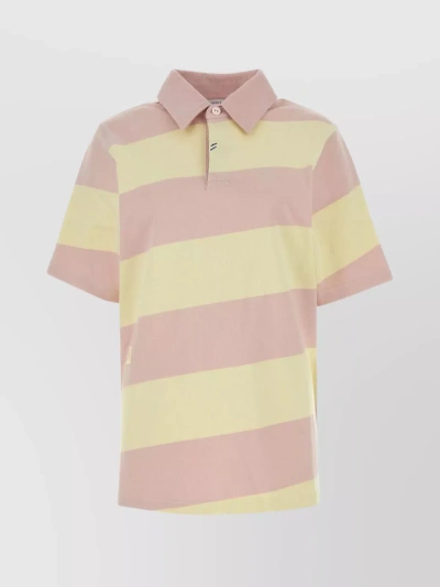Burberry Embroidered Stripes Cotton Polo Shirt In Multi