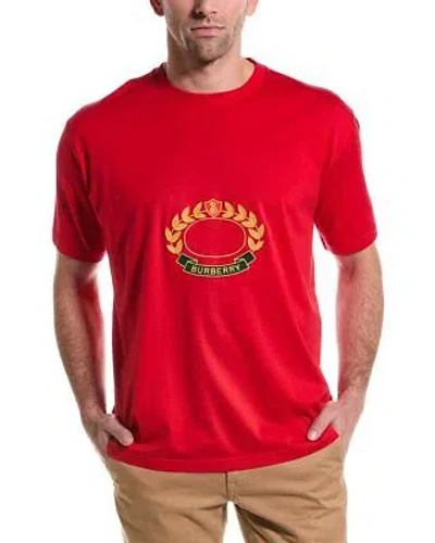 Pre-owned Burberry Embroidered T-shirt Men's In Red