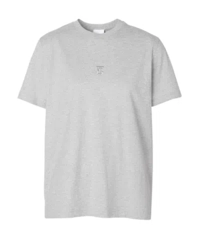 Burberry Embroidered Tb Motif T-shirt In Gray