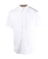 Burberry Stretch-cotton Ekd-embroidered Slim Shirt In White