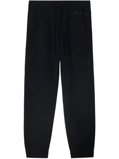 Burberry Embroidered Track Pants In Black