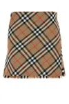 Burberry Women Embroidered Twill Mini Skirt In Brown