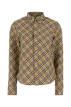 Burberry Beige All Over Check Shirt In Brown