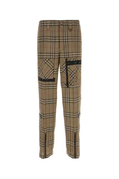 Burberry Embroidered Viscose Blend Cargo Pant In Brown